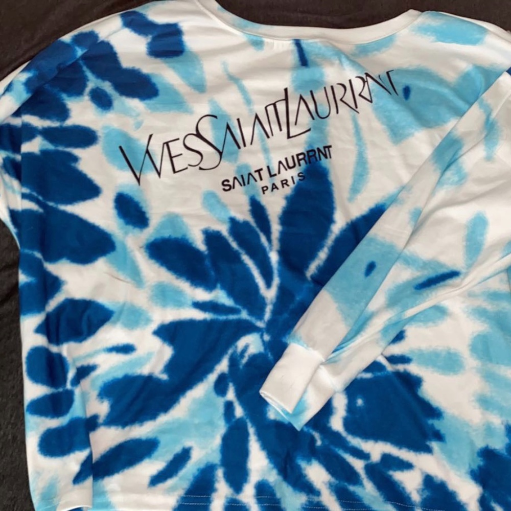 Yves Saint Laurent Blue Tye-Dye Pullover